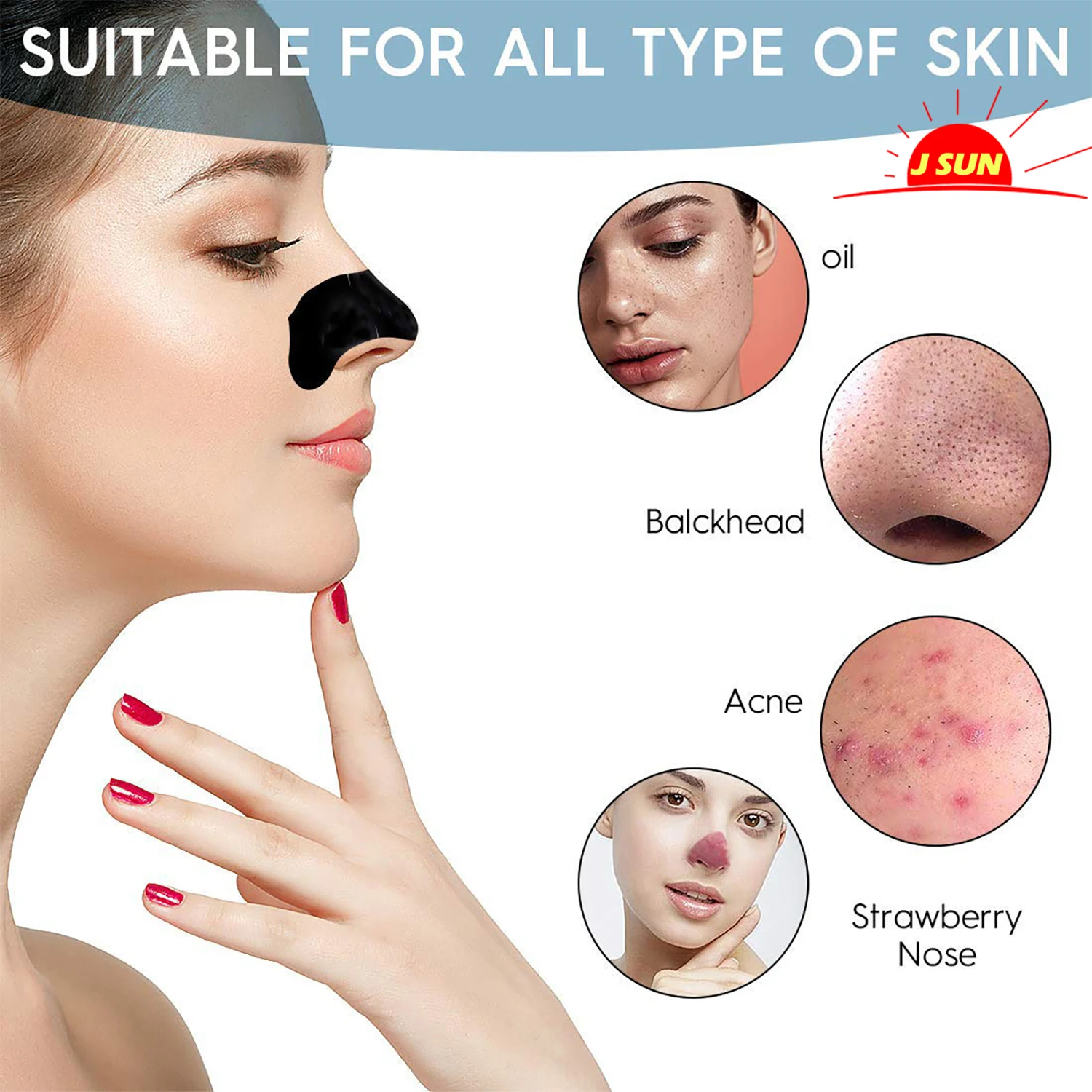 Hot sale Deep Cleansing Nose strips Blackhead nose pore strip Purifying nasal strips for skin care