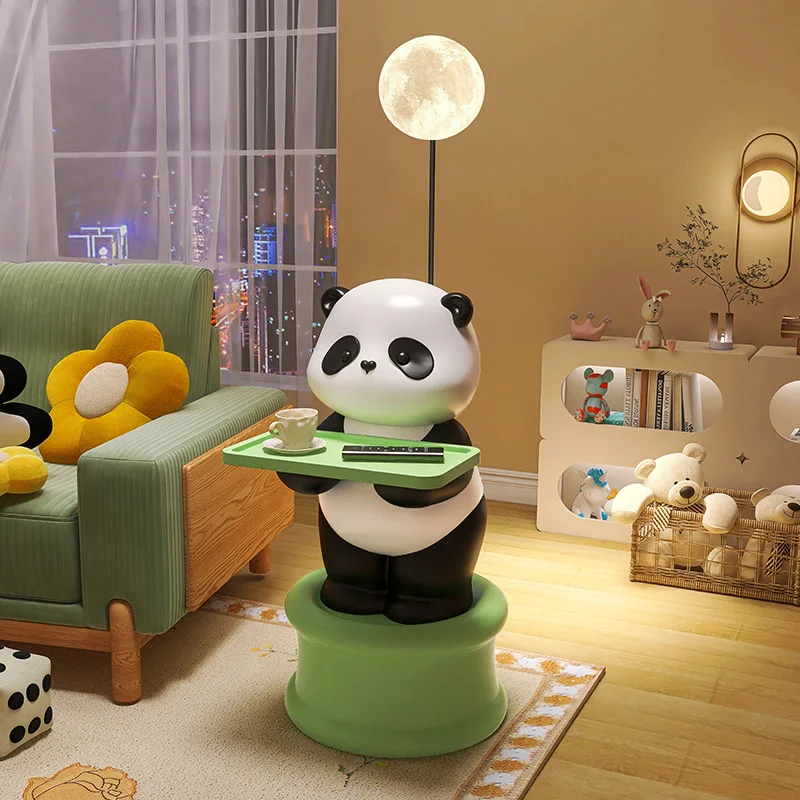 Home Decor Resin Crafts Light Luxury Nordic Style INS Panda Night Light Storage Ornaments Office Home Decor Accessories Gift Set