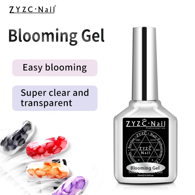 ZYZC nail supplies blossom bubble nails marble blooming gel for nails art salon Private label bloom bubble color gel polish