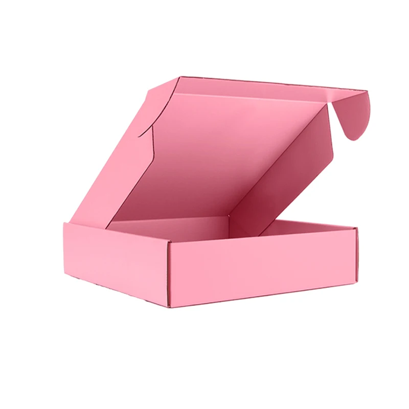 Market Clothing Holiday Gifts Flat Cardboard Mailer Pink Box Paper Mailing Gift Packaging Box