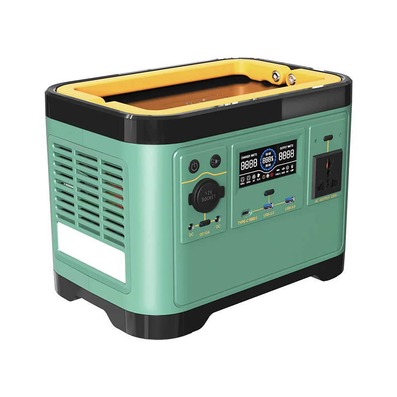 600W 110VAC 230VAC Pure Sine Wave Portable Power Inverter with High Capacity Lithium Battery and MPPT Solar Controller