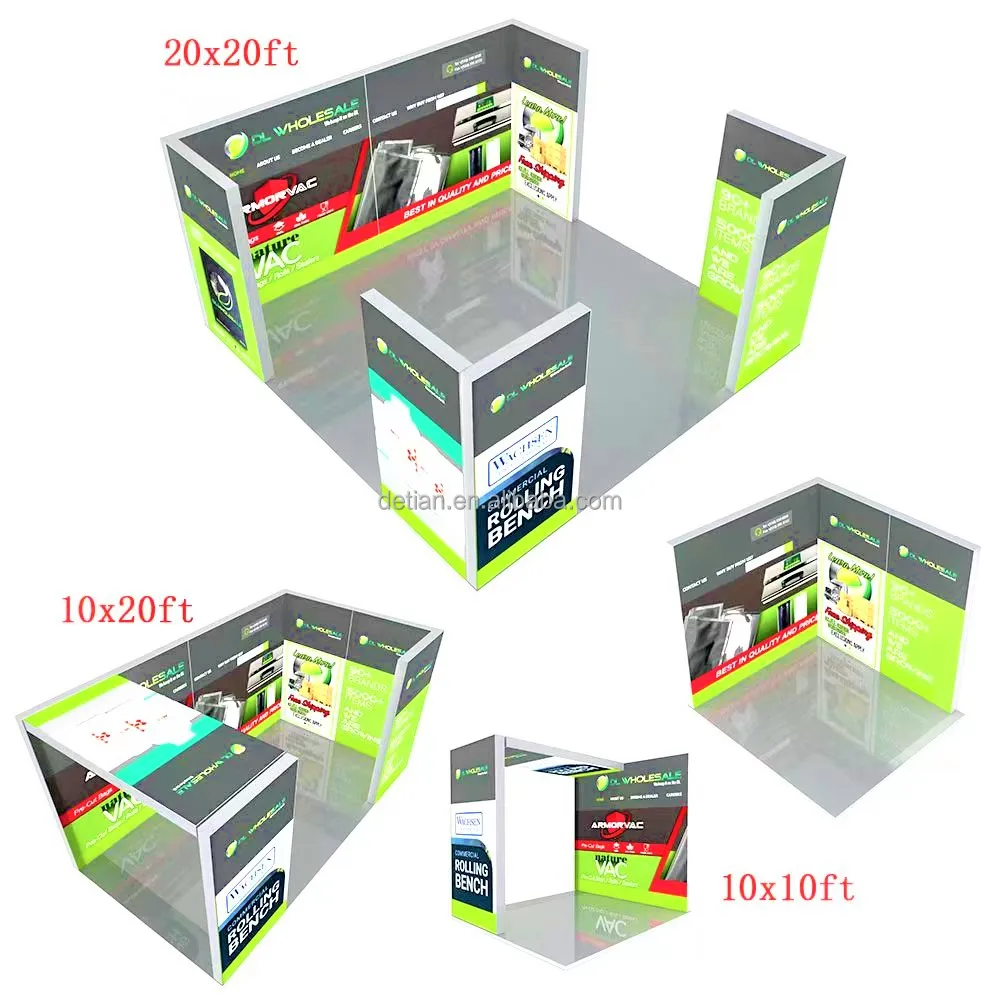 Hot Sale Durable Easy Assembly Custom Printed Portable Exhibition Expo Seg Aluminum Frame Backlit Trade Show Booth Display