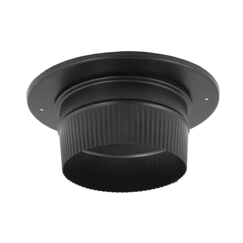 OEM Aluminum Iron insulation pipe black chimney tee-junction flue pipe tee for fireplace chimney pipe tee single wall chimney