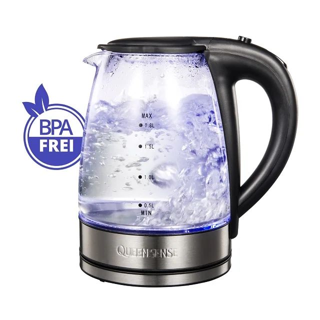 Home Appliance 220V 1.8 L Hot Water Boiler LED Light Electric Glass Tea Kettles (60827599790)