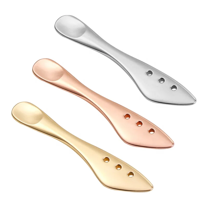 Custom Small stainless steel skin care Beauty metal Cosmetic Spatula Face Cream Facial Mask Spoon
