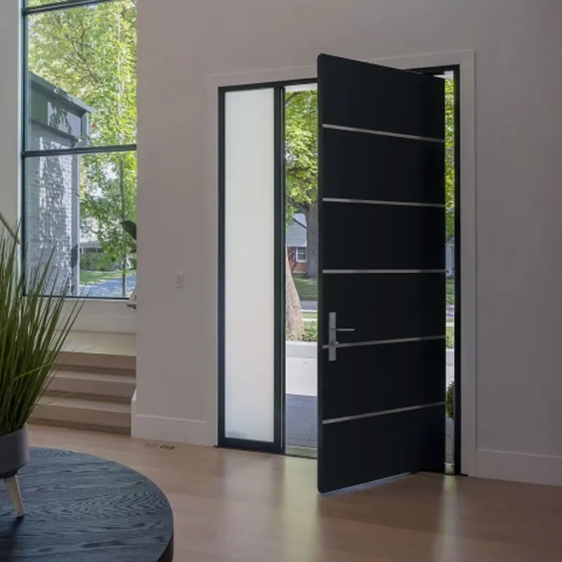 High quality wood design door second level glass German hardware home luxury pivot door