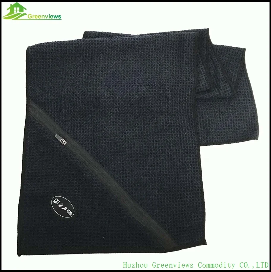 
Sports towel with zip pocket 80 polyester 20 polyamide microfiber towel gym towel with pocket 