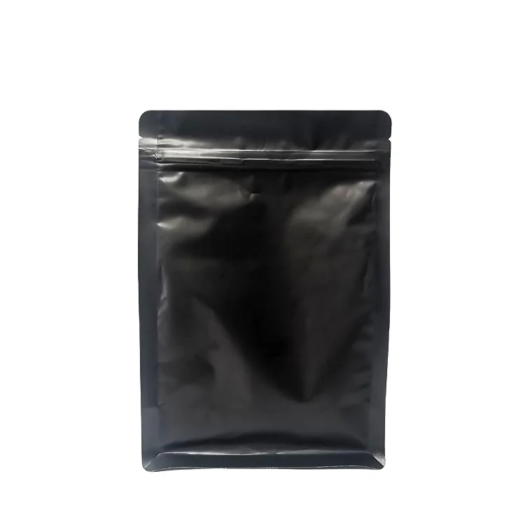 china supplier factory price pet packaging bag black pouch biodegradable laminating pouches flat bottom with resealable ziplock