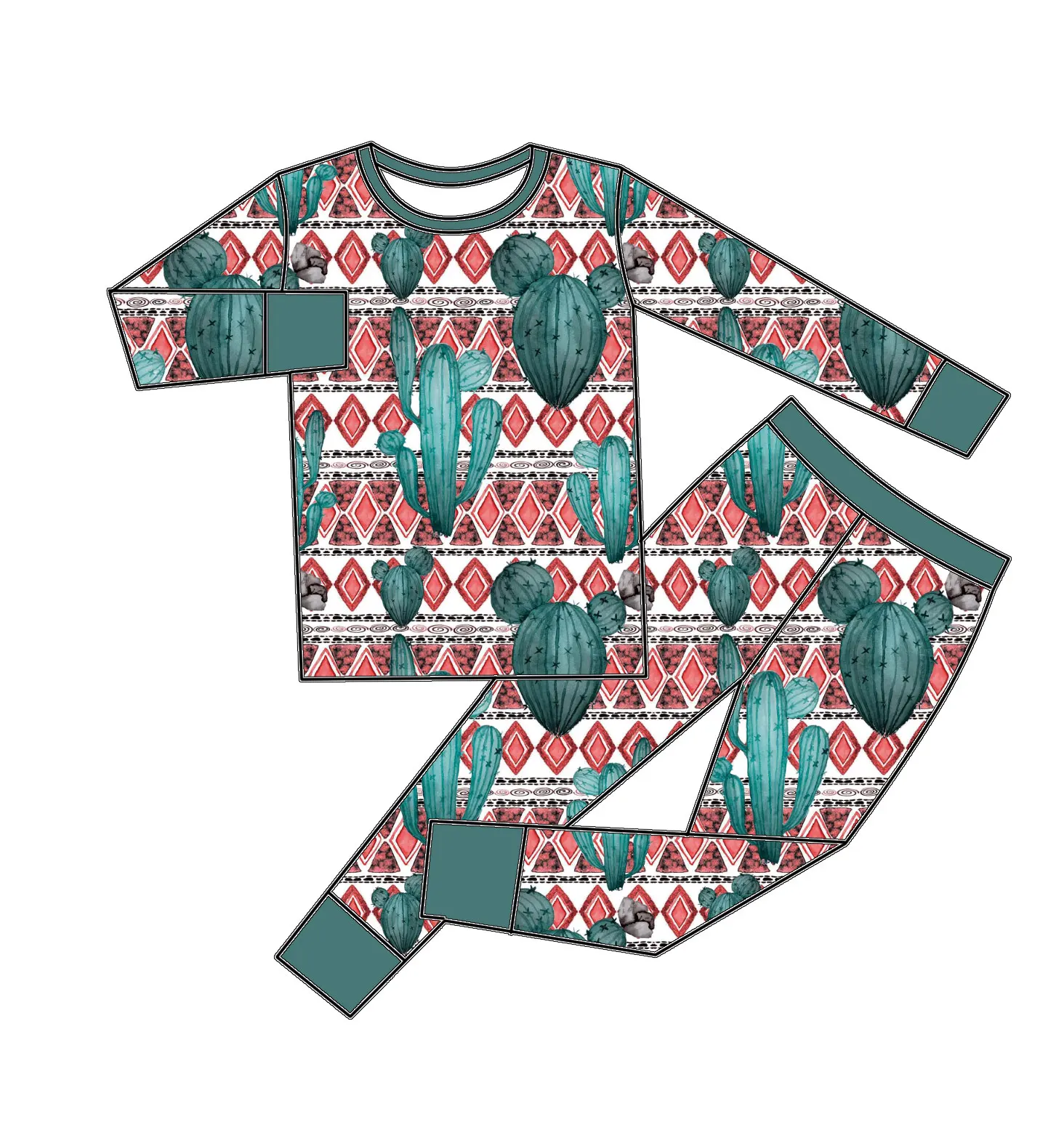 Qingli ODM  Beautiful Outfit Cowhead  Print Sleeping Suits For New Born Babies cute soft Pajamas Sets For Kids