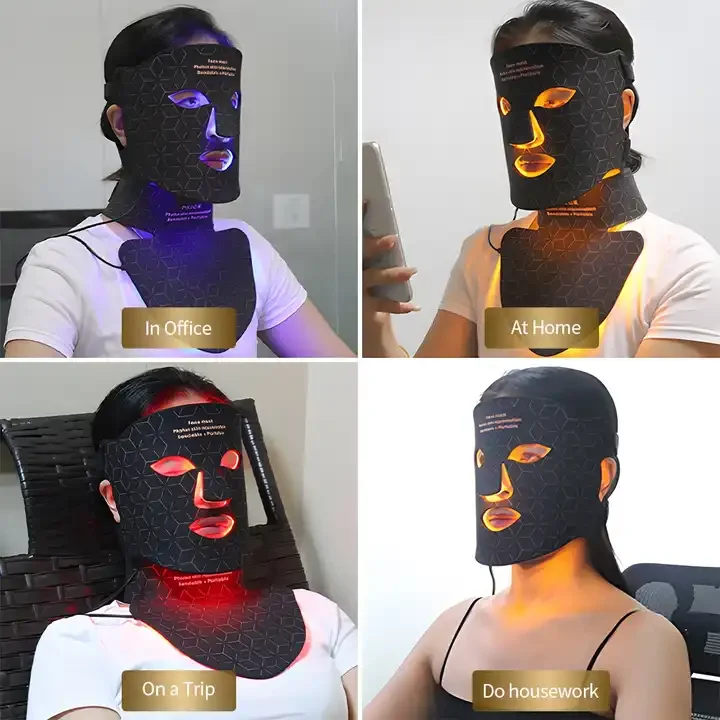 2024 Silicon Soft Bendable Silicone Skin Care LED Facial Mask With Neck Chest Treatment Beauty Home Use
