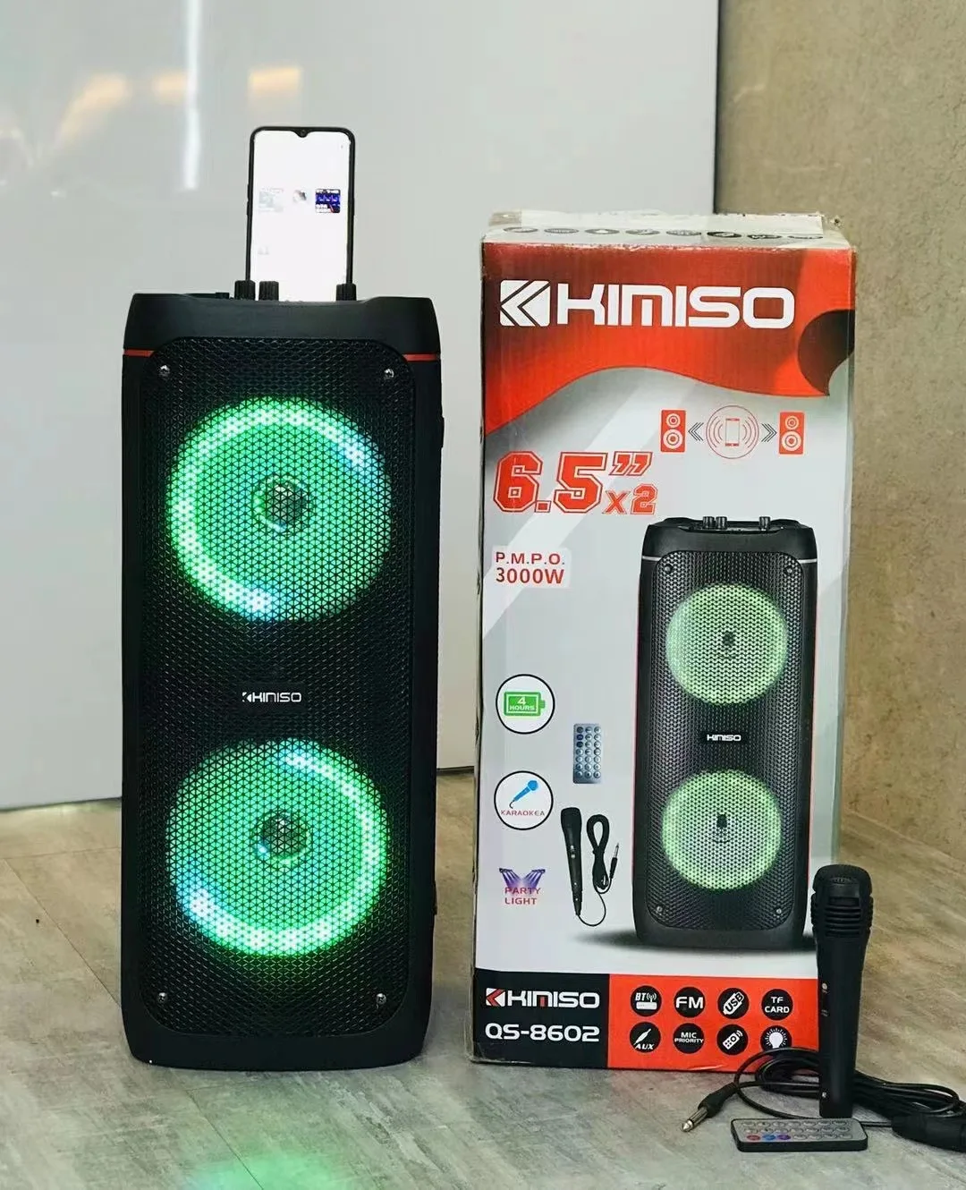 QS-8602 Double 6.5inch New Trending Product Sound System Party Wireless Speaker with Karaoke System
