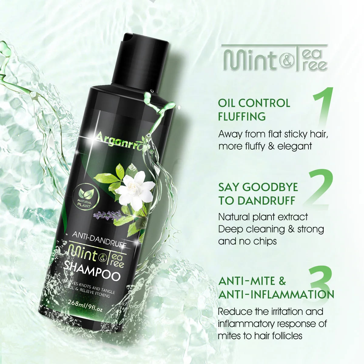 Love Yourself Hair Care Set Relieve Itching Improve Scalp Healthy Mint TeaTree Shampoo And Conditioner