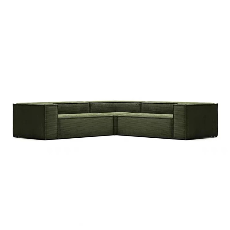 Hot Selling Green Nordic style L-shape Modular Corner Compressed Sofa Living Room Furniture