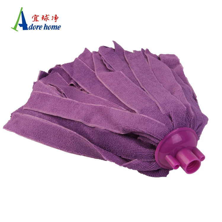 Hot Selling Replacement  Indoor Cleaning Fabric Floor Microfiber Mop  Yarn Head With Plastic Clip