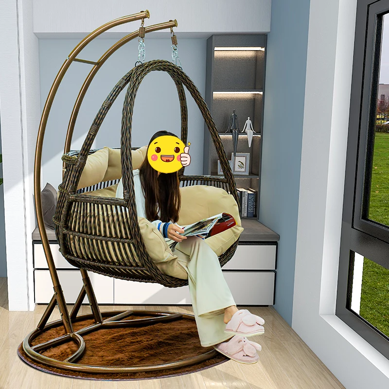 Patio Swings Outdoor Rattan Egg Chair Garden Furniture Double Leisure Wicker Hanging With