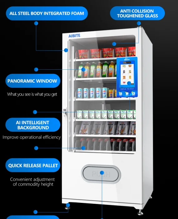 
Customized Smart 24 Hours Self-service Pink Drink Vending Machine For Foods And Drinks 