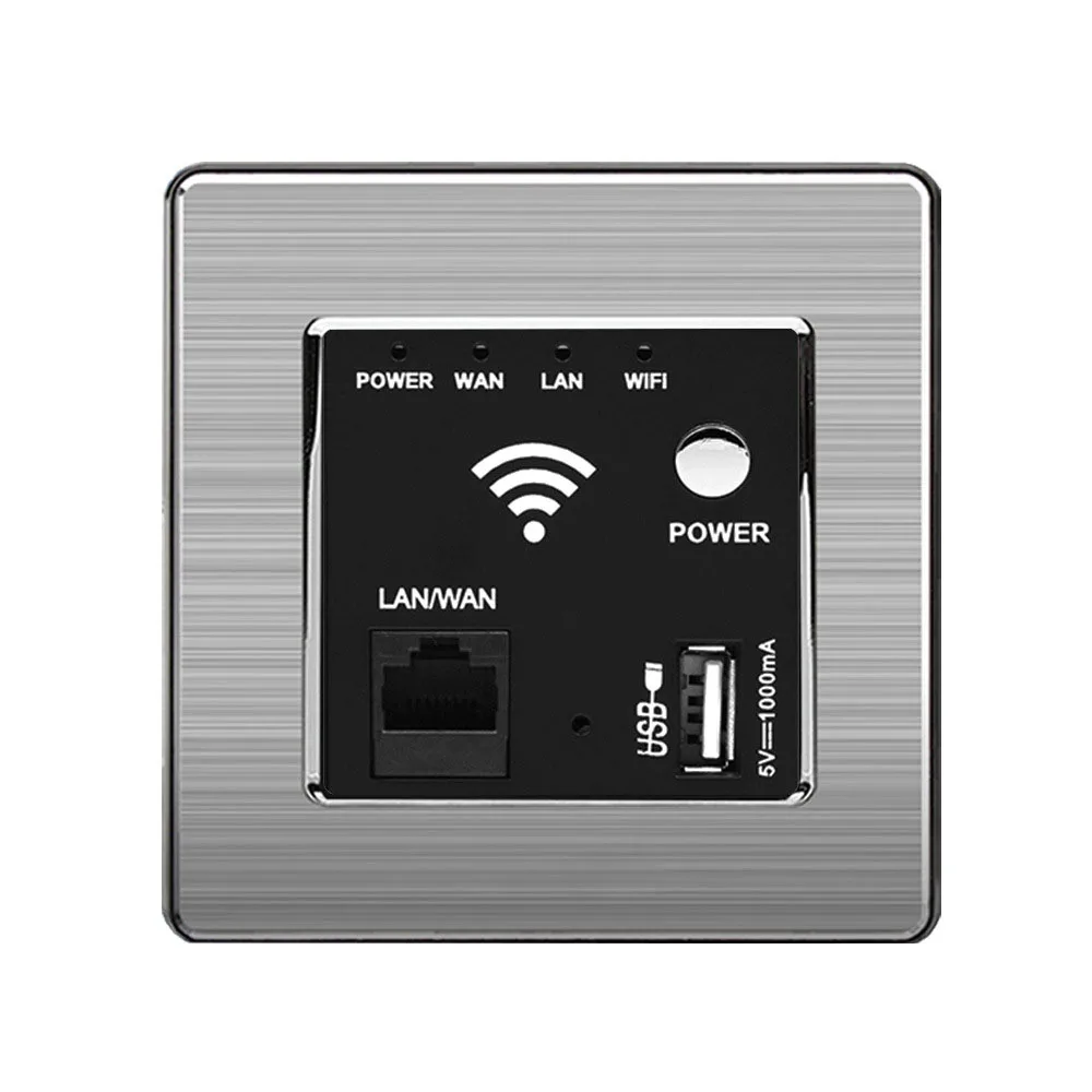 Настенный Wi-Fi роутер 300 Мбит/с внутренняя точка доступа настенное крепление беспроводные маршрутизаторы из закаленного стекла с USB-портом Кнопка