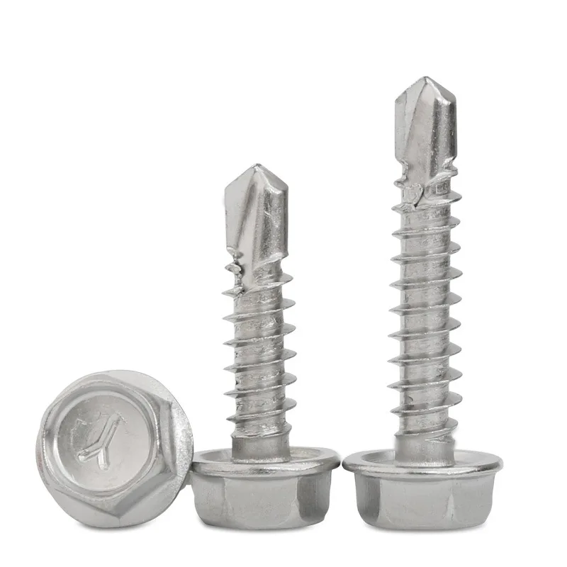 Factory Wholesale Stainless Steel Flange Hex Washer Head Self Drilling Type Metal Screws For Roofing