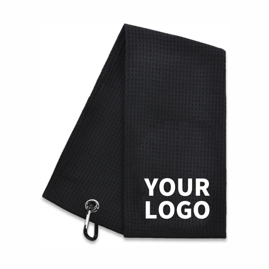 Custom Sublimated Printed Magnetic Microfiber Waffle Golf Cleaning Towels