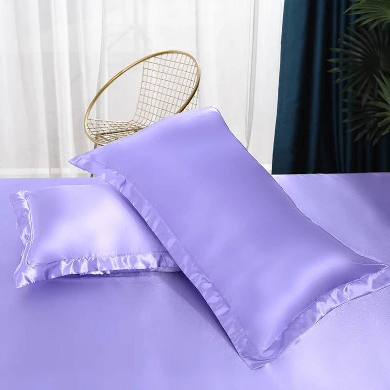 Satin Silk 4Pcs Bed Sheet Clip Bed sheet Elastic Fastener Mattress With Duvet Cover Bedding Set