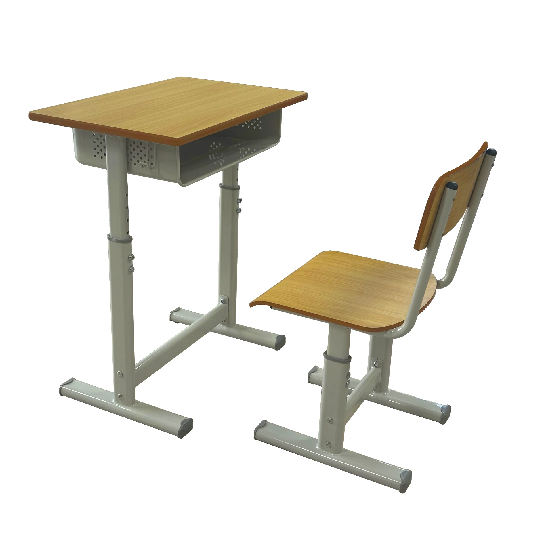 Cheap Plywood Adjustable  Education Furniture Factory  Double School Desk Classroom Chair for Primary High School  Made in China