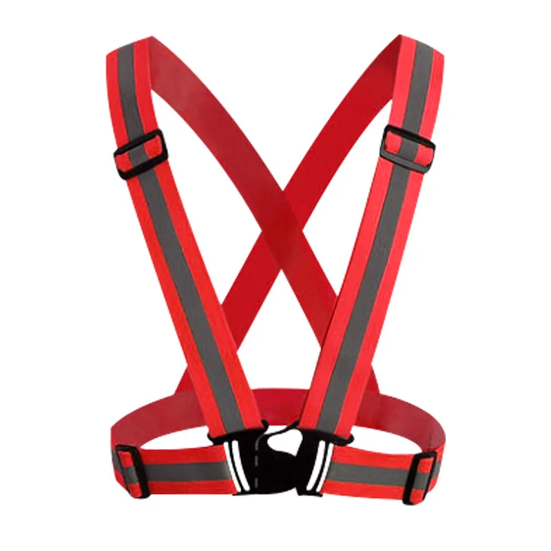 Reflective Vest Suspenders For Men Night Riding Safety Protection Suspender Clip Elastic Harness Men Suspender