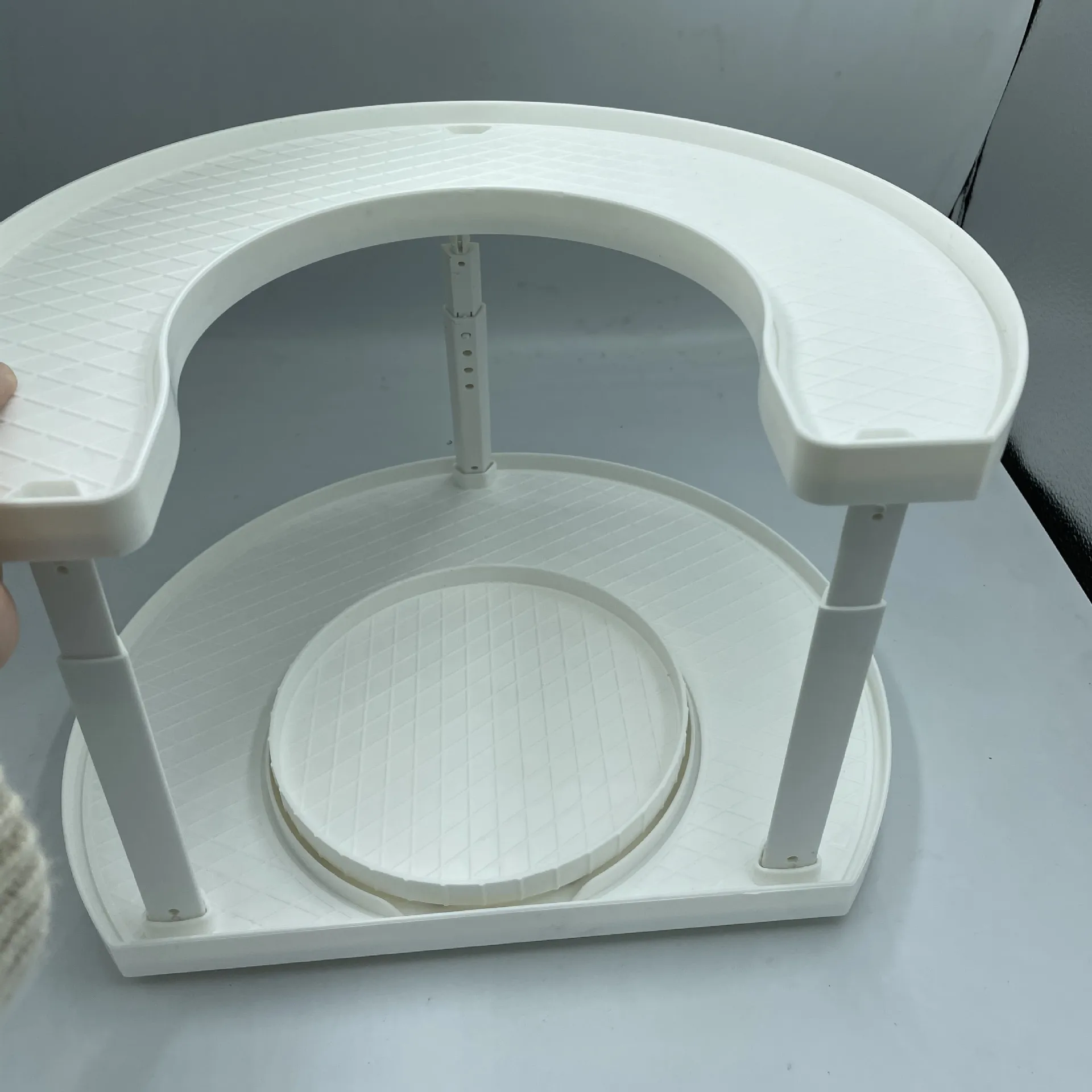 Spice Rack Organizer for Cabinet 2 Tier Lazy Susan Organizer Double Spinner on Bottom Spice Shelf for Kitchen Pantry Organizatio