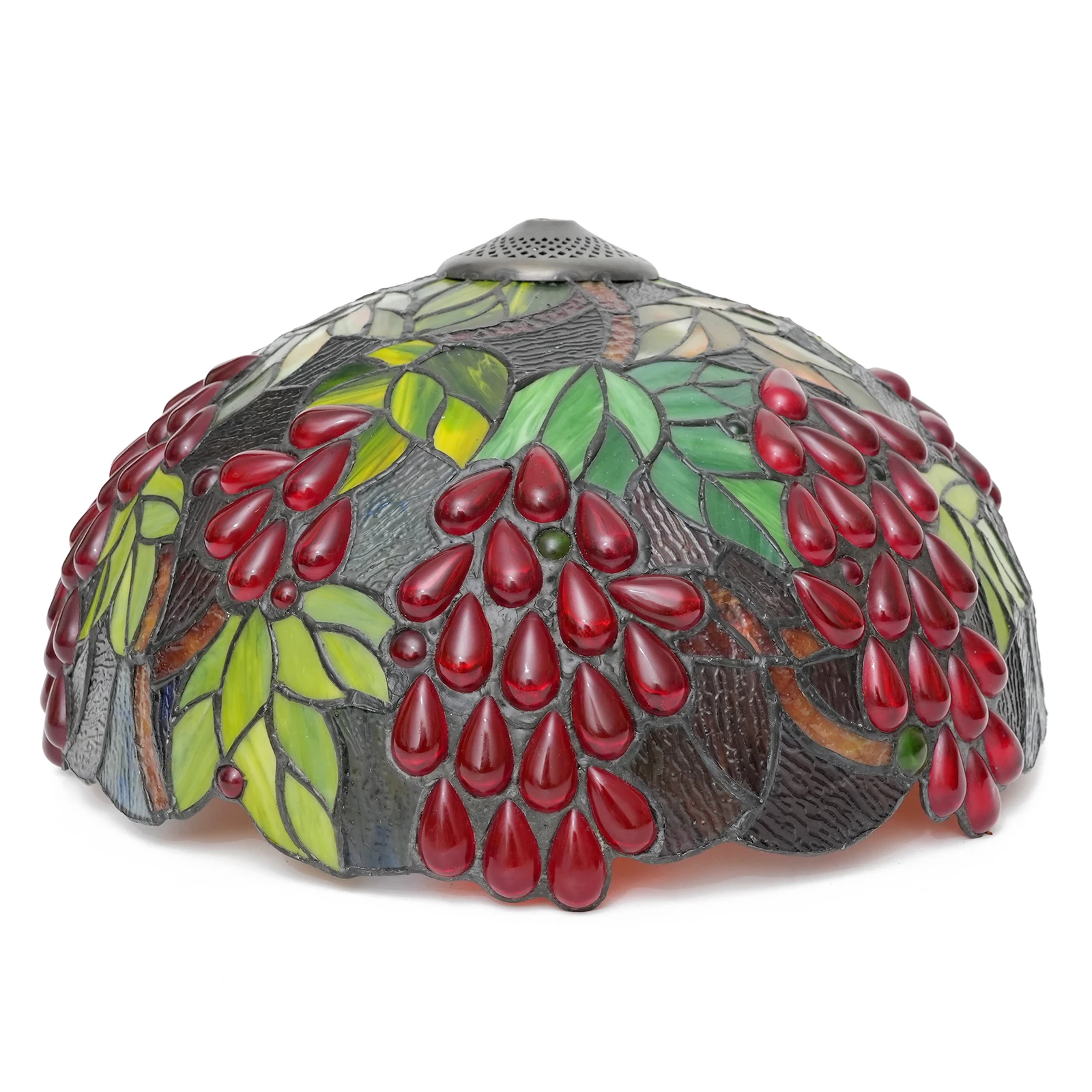 16 Inch Width Only Lampshade Tiffany Style Grape And Leaf Stained Glass Table Pendant Light Floor Lamps Replacement Lamp Shade