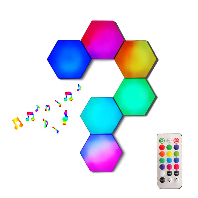 Diy Colorful Quantum Honeycomb Led Hexagonal Lamps Modular Touch Wall Smart Rgb Panel Night Light