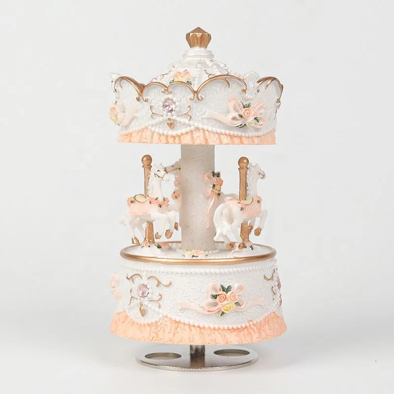 DIY mini carousel horse music box Christmas gift