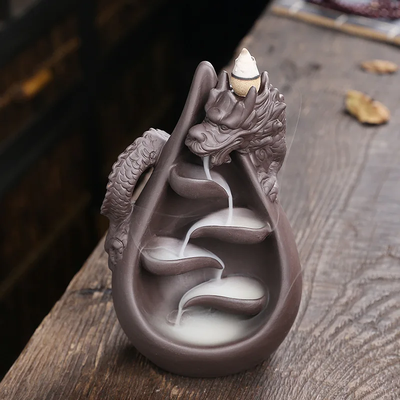 Mini Waterfall Aromatherapy Burner Ceramic Backflow Incene Burner Incense Holder Cender For Creative Home Decor
