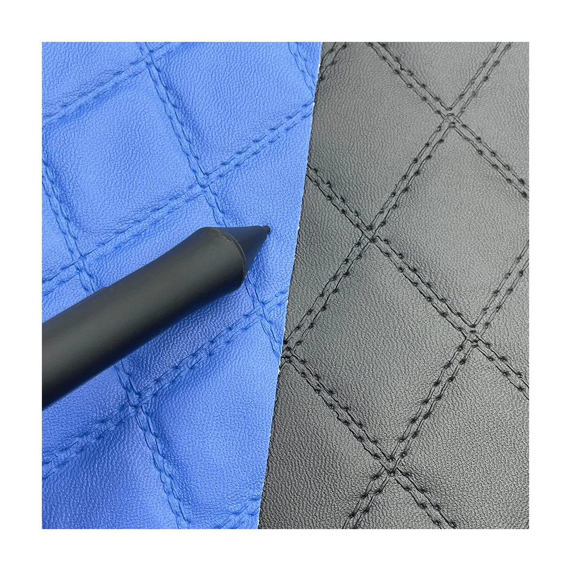 New Arrival Imitation Embroidery Pvc Artificial Leather For Car Seat, Diamond Embossed Vinyl Leatherette For Auto Interior