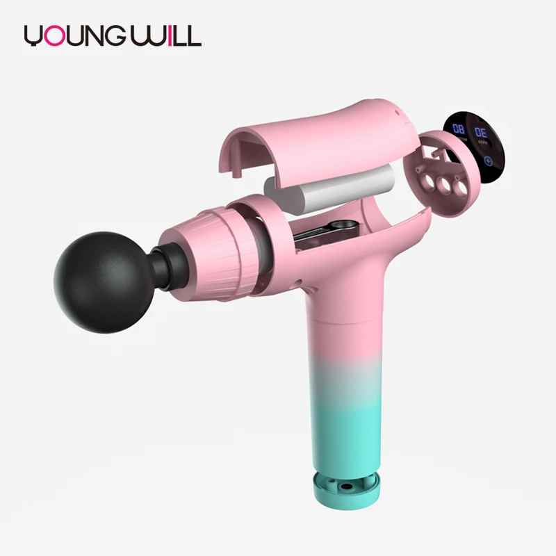 YoungWill Body Massager Gun Deep Pressure Relieve Massage Gun Cordless Private Label Gym Body Muscle Therapy Massage Gun