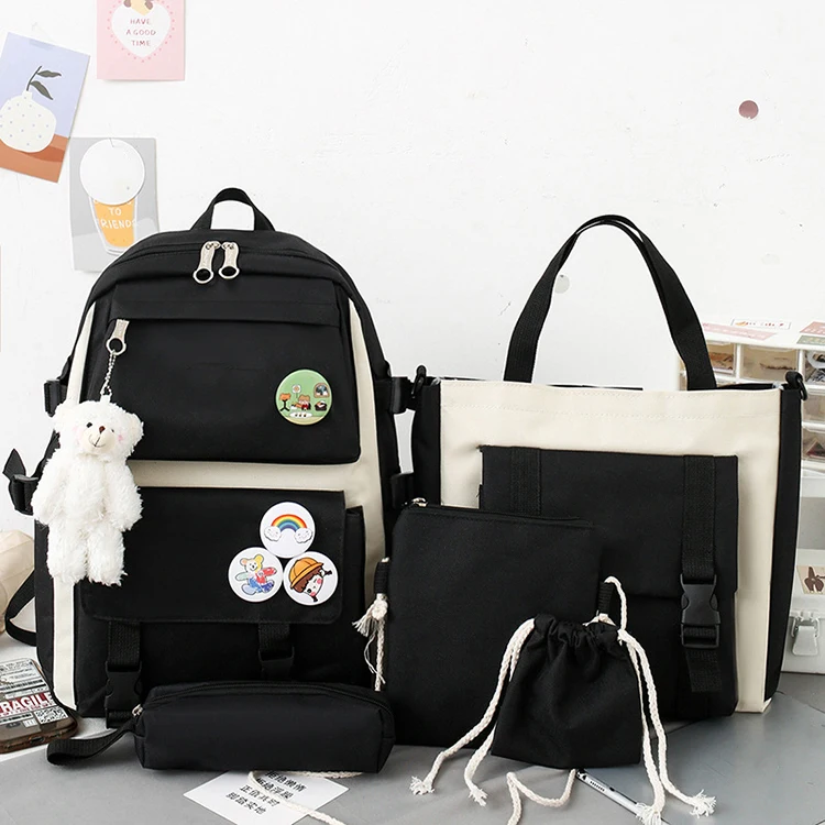 Wholesale Grades 3 To 5 And 6 School Bag Pack Set Student Bag Lightweight  Fresh Cute Girly Heart Large Capacity Backpack