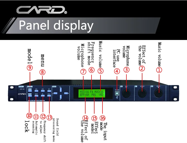 High Performance Digital Audio Effect Processor 30w Power Dsp Audio Processor For Karaoke Audio Use