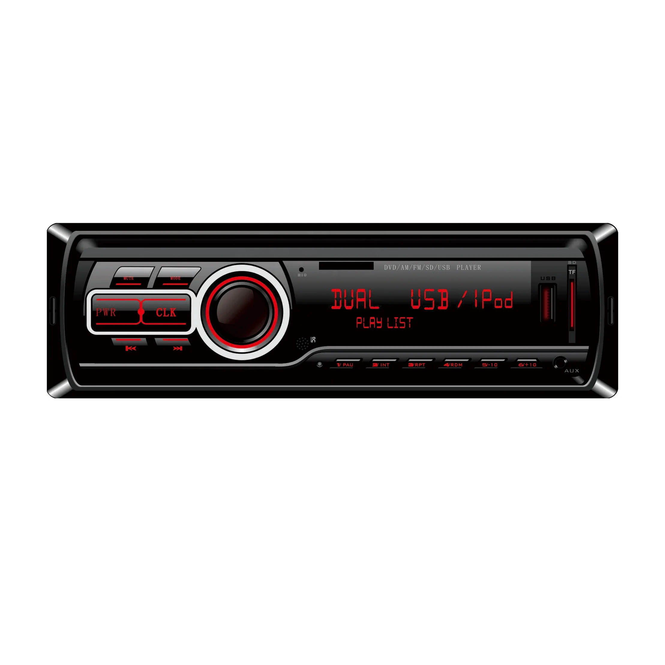 1 DIN Universal Car MP3 Player with FM Transmitter Car Charger Bluetooth-Enabled Radio/USB/SD/AUX Audio Supports WMA Format