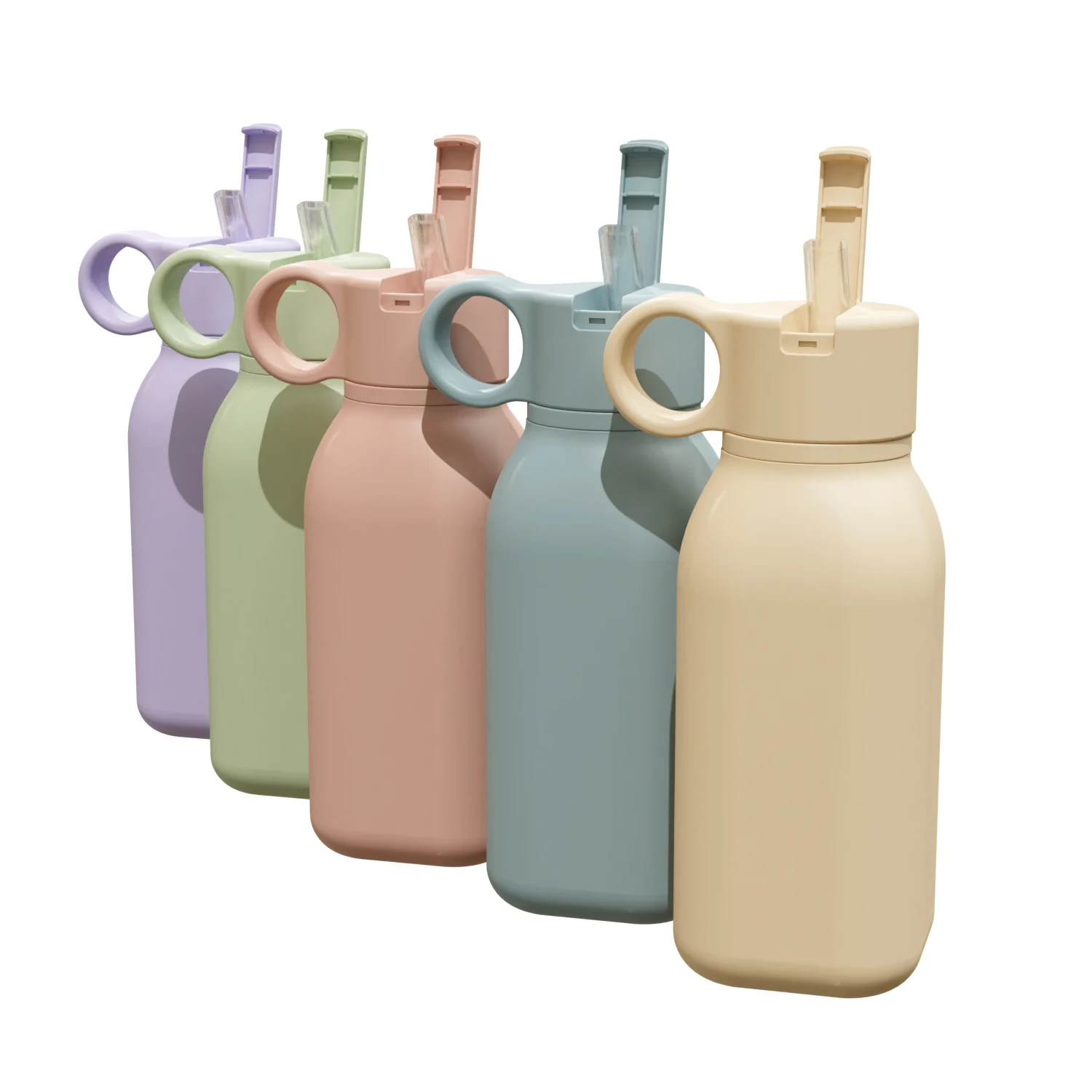 New 450Ml Spill Proof Straw Silicone Water Bottle Travel School Student Gym Girl Sport Kids Drink Water Baby Bottle For Children