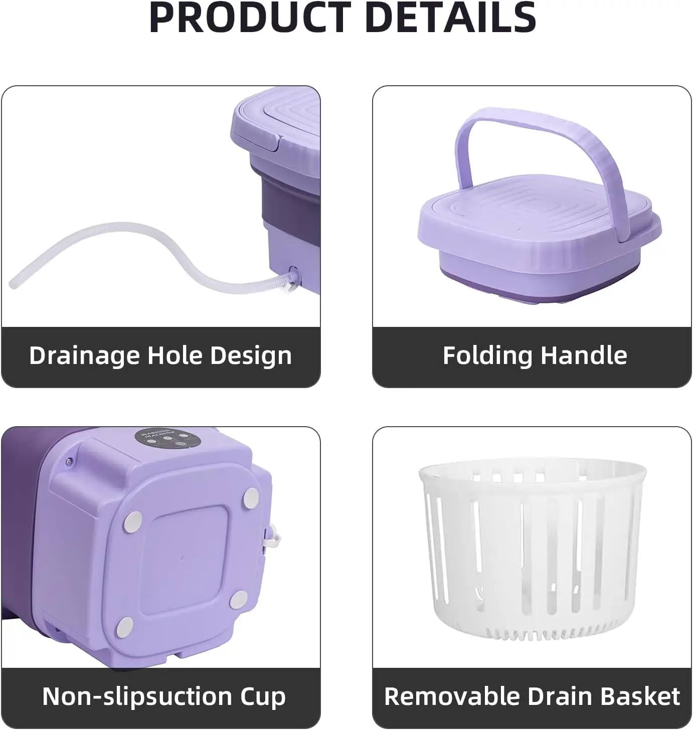 New Arrival 2024 Foldable Small Portable Washing Machine Mini Washer 11L High Capacity with 3 Modes Deep Cleaning for Underwear