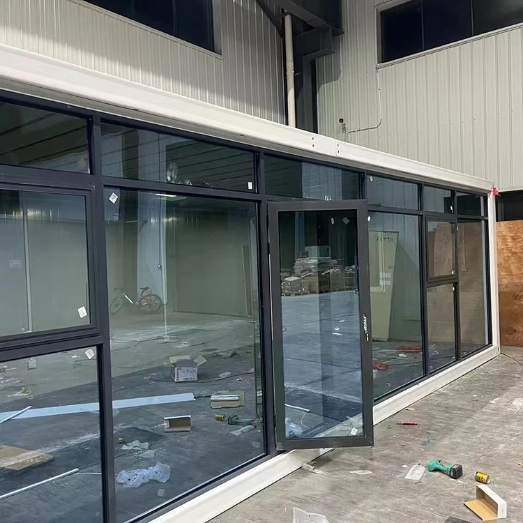 Luxury tiny 20 40 feet fully furnished small portable mini green house cheap modular prefabricated box container glass house