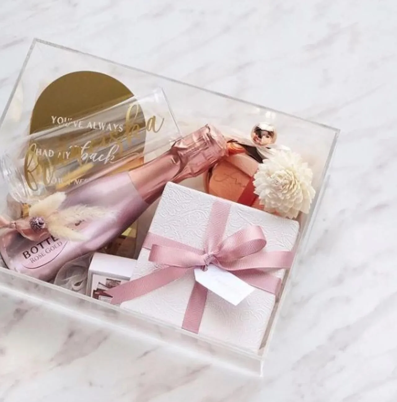 Personalised OEM Clear Acrylic gift Box Acrylic Keepsake Box