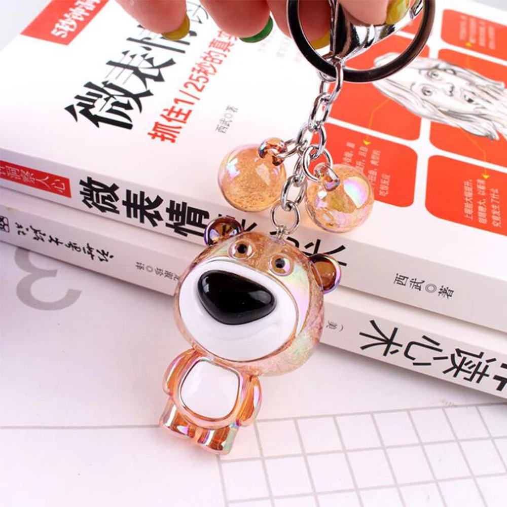 
Super Cute Cracked Bubble Plastic Crystal Acrylic Little Teddy Bear Keychain 
