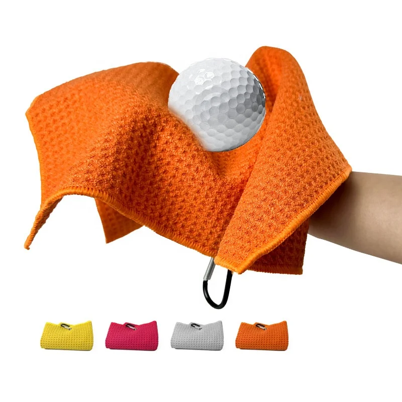 Golf towel Waffle Sporting goods Wipe clubs wipe sweat absorbent Clean towel with hook