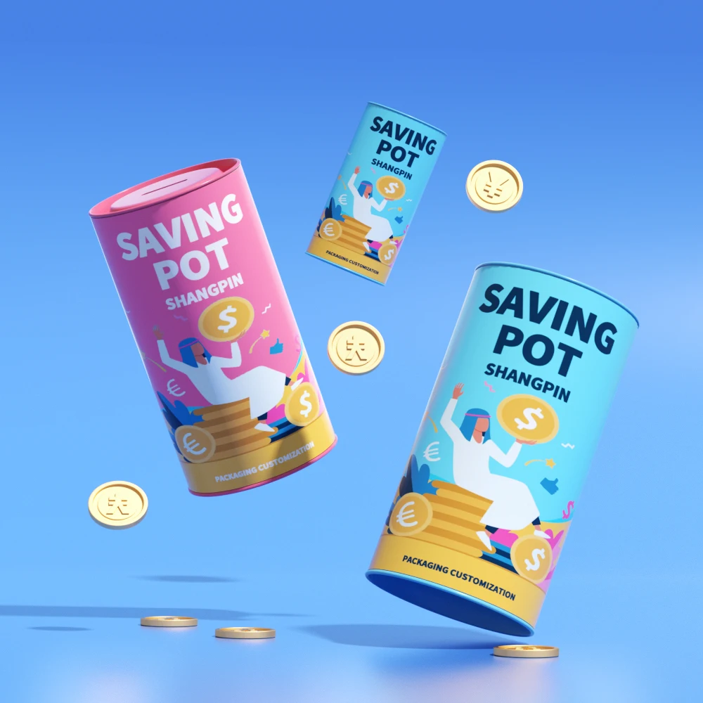 Promotional Colorful Metal Coin Slot Lid Custom Design Cylinder Waterproof Coin Bank Piggy Bank Can Packaging Tube