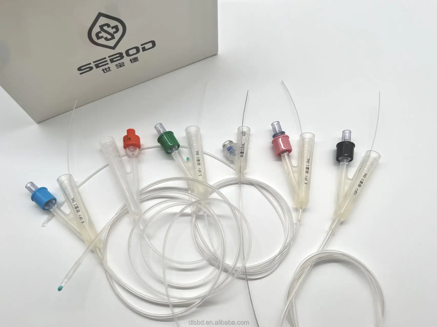 10.0Fr L- 340mm silicone double chamber balloon catheter with guide wire