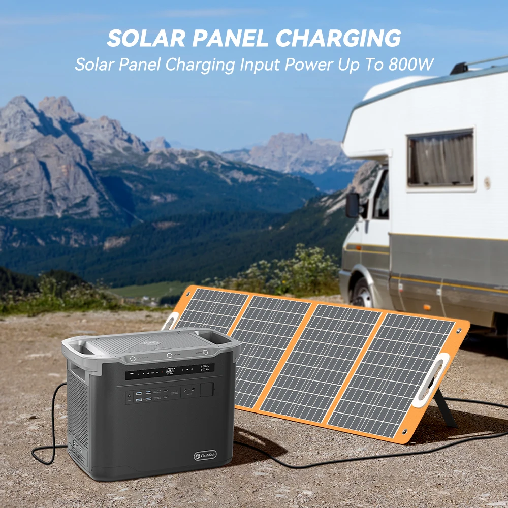 2000 Watt Solar Generator Electric Chargeable LifePo4 Battery Backup Flashfish Top 2000W Portable Power Station for Home Camping