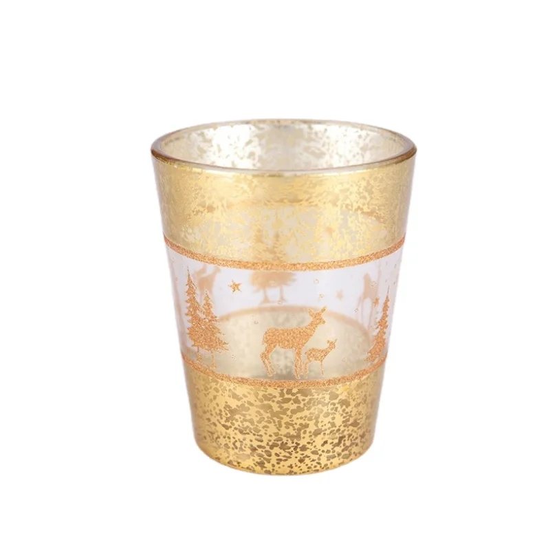 Оптовая продажа, дешевая Рождественская стеклянная банка для свечей