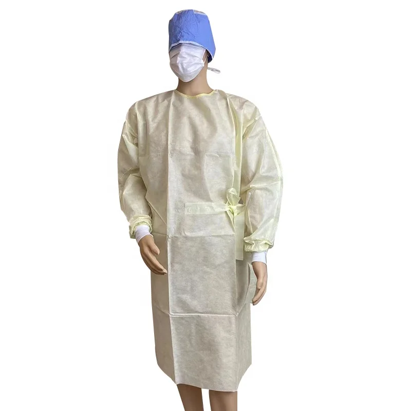 Factory Wholesale Disposable Medical Isolation Clothing Sms Pp Pe Fabric Surgical Gown