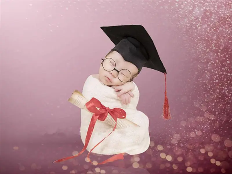 Newborn photography props full moon photo modeling children baby cute doctor hat studio photo book hat wrapped cloth theme