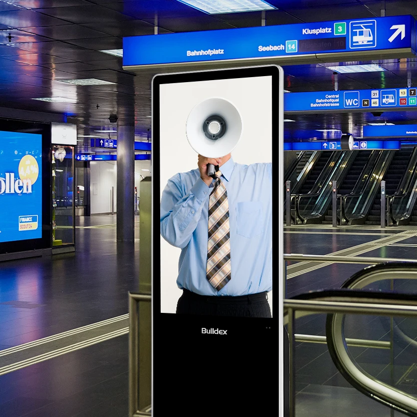 Bulldex 65 Inch Indoor Outdoor Floor Stand Touch Screen Display Advertising Totem LCD Digital Signage