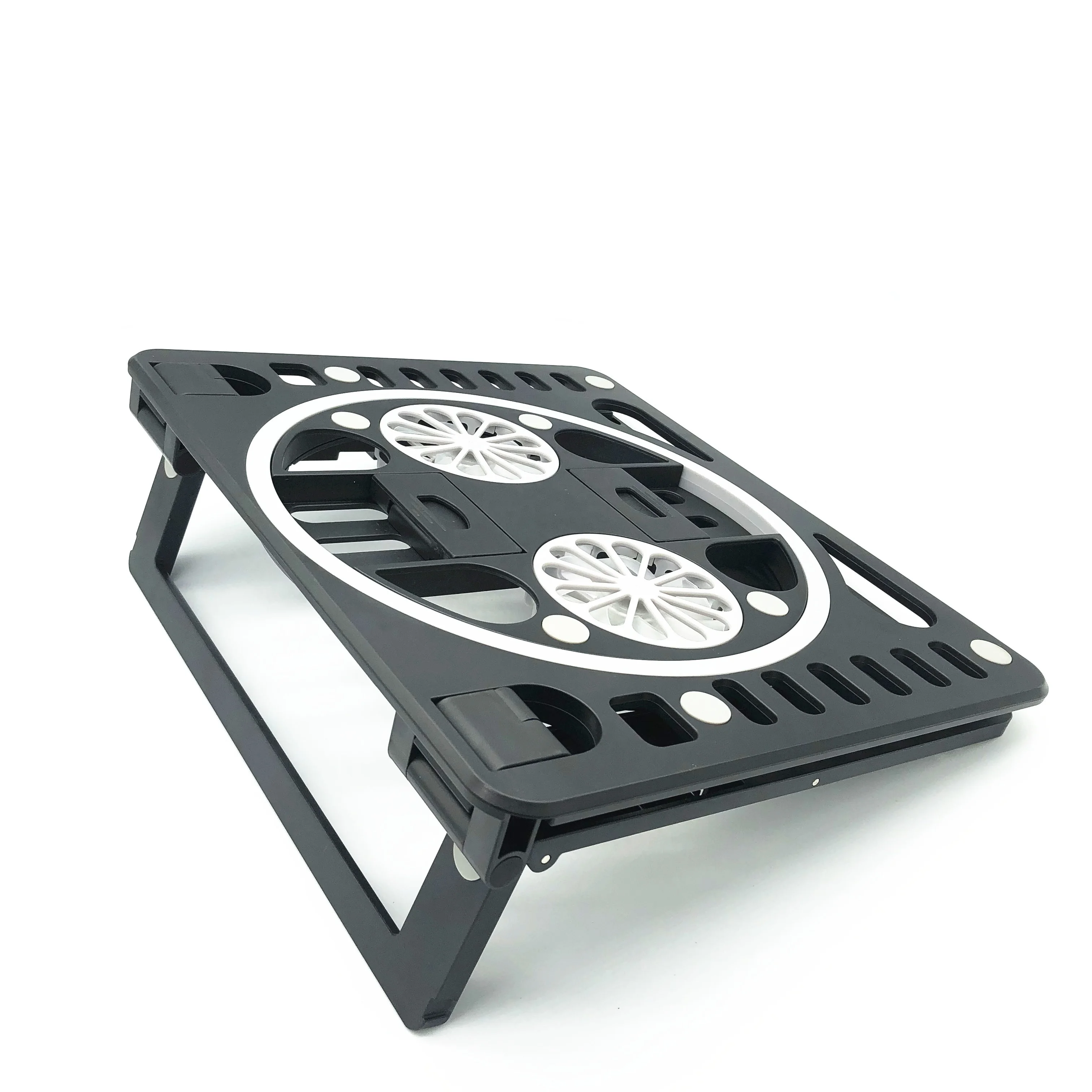 High Quality With Heat Dissipation 2 Fans Multifunction Plastic Laptop Holder Phone Stand